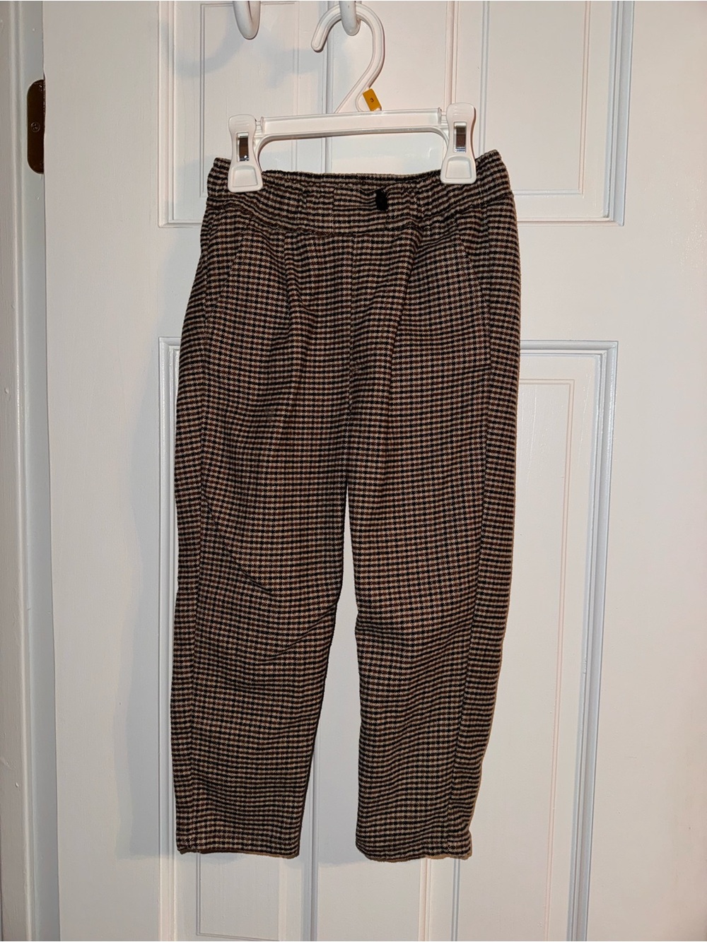 Kids Brown Houndstooth Casual Pants